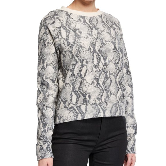 PAIGE Tops - Paige Womens Daytona Pullover Sweatshirt Gray Snake Print Long Sleeve Stretch M